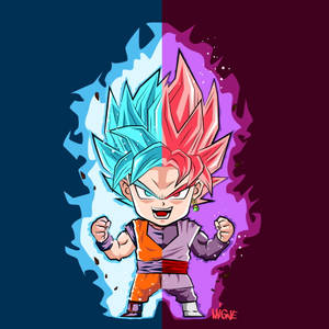 Cute Transforming Black Goku Rose 4k Wallpaper