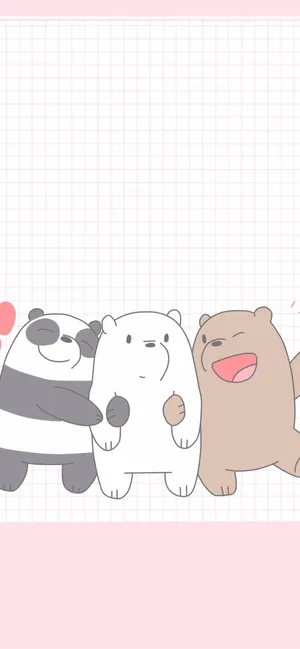 Cute_ Trio_of_ Cartoon_ Bears_ Wallpaper Wallpaper