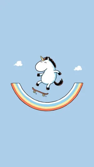 Cute Unicorn Sticker Aesthetic Phone Wallpaper