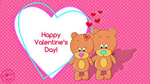 Cute Valentine's Day Bear Heart Wallpaper