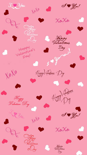 Cute Valentine's Day Greeting Pattern Wallpaper