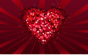 Cute Valentine's Day Red Heart Wallpaper