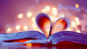 Cute Valentines Book Heart Photograph Wallpaper