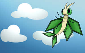 Cute Vibrava Drawing With Clouds Wallpaper