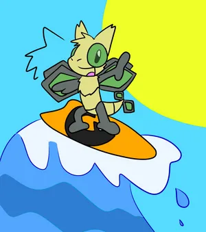 Cute Vibrava Surfing Wallpaper