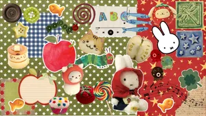 Cute Vintage Junk Collage Wallpaper