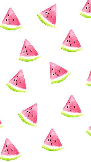 Cute Watercolor Watermelon Drawings Wallpaper