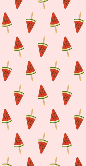 Cute Watermelon Popsicle Art Wallpaper