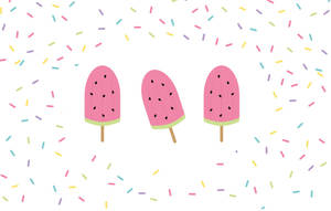 Cute Watermelon Popsicle Drizzles Wallpaper