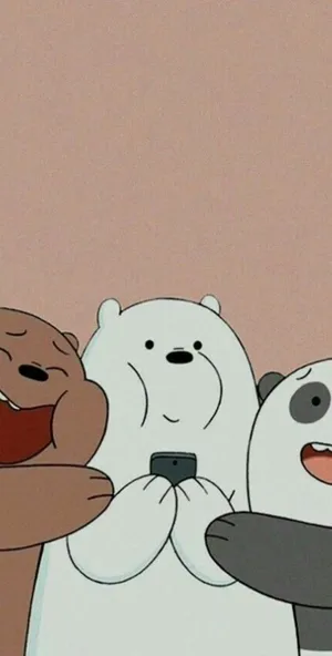 Cute We Bare Bears Beige Background Wallpaper