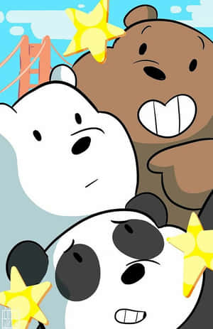 Cute We Bare Bears Stars Wallpaper