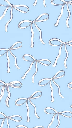 Cute White Bow Pattern Wallpaper