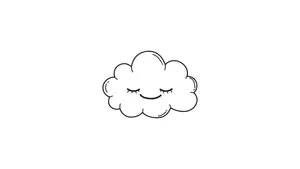 Cute White Cloud Art Wallpaper