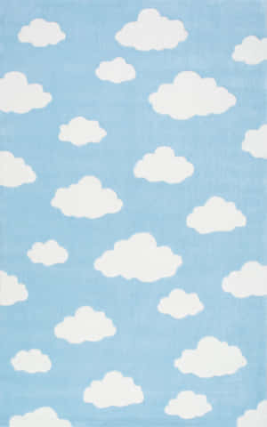 Cute White Clouds Blue Sky Pattern Wallpaper