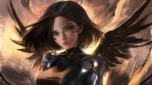 Cute Winged Alita Wallpaper