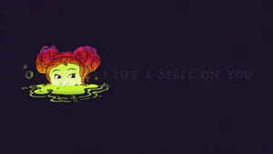 Cute Witch Spellbound Illustration Wallpaper