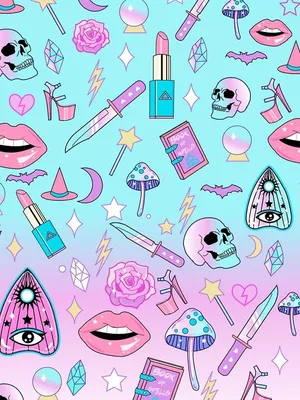 Cute Witchy Various Illustration Wallpaper