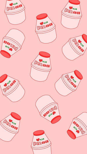 Cute Yogurt Aesthetic Phone Wallpaper