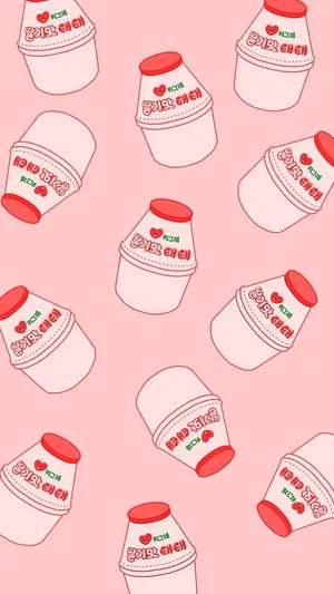 Cute Yogurt Aesthetic Phone Wallpaper