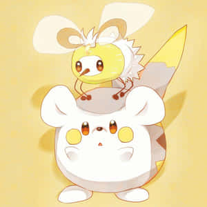 Cutiefly On The Head Of Togedemaru Wallpaper