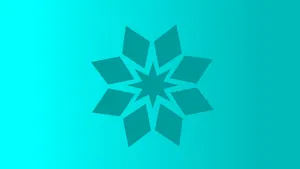 Cyan Symmetrical Flower Wallpaper