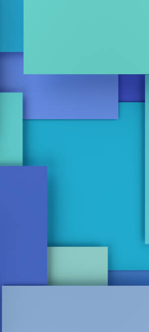 Cyan Turquoise Indigo Squares Wallpaper