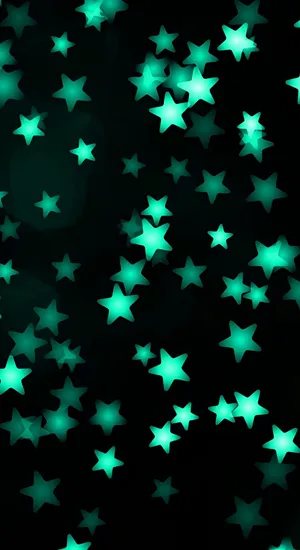 Cyber Green Star Glow Wallpaper