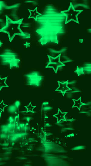Cyber Green Star Overlay Wallpaper