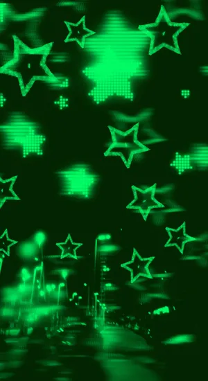 Cyber Green Star Overlay Wallpaper