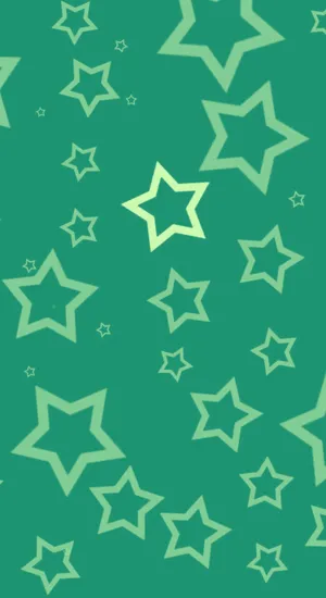 Cyber Green Star Pattern Wallpaper