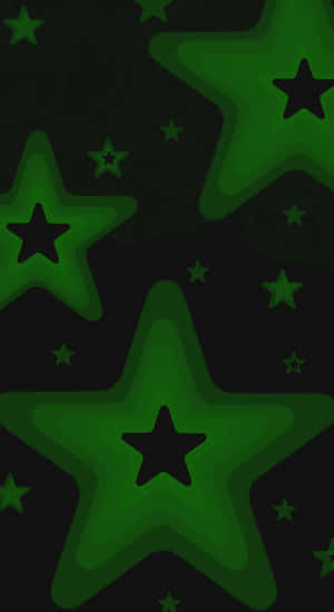 Cyber Green Star Pattern Wallpaper