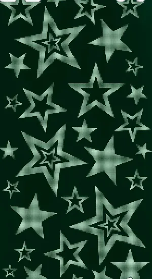 Cyber Green Star Pattern Wallpaper