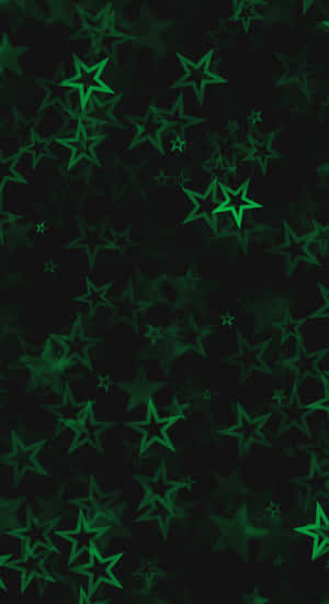 Cyber Green Star Pattern Wallpaper