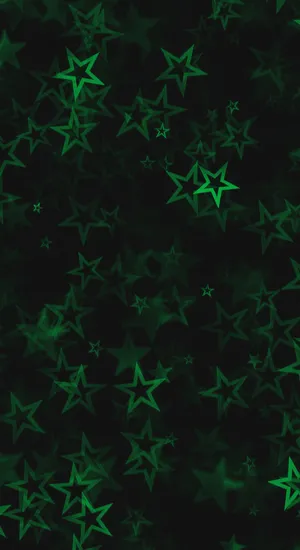Cyber Green Star Pattern Wallpaper