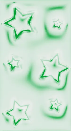Cyber Green Star Pattern Wallpaper