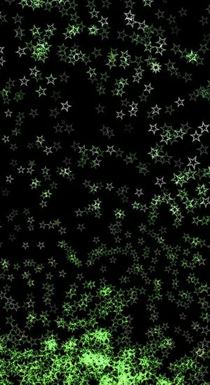 Cyber Green Starfield Glow Wallpaper