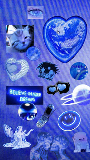 Cyber Y2 K Aesthetic Collage Wallpaper