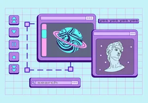 Cyber Y2 K Aesthetic Laptop Illustration Wallpaper