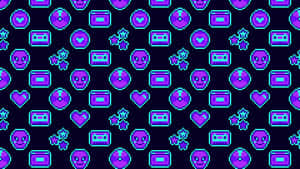 Cyber Y2 K Pattern Background Wallpaper