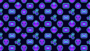 Cyber Y2 K Pattern Background Wallpaper