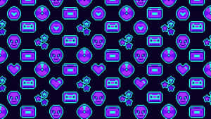 Cyber_ Y2 K_ Pattern_ Background Wallpaper