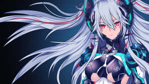 Cybernetic Anime Girlwith Silver Hair Wallpaper