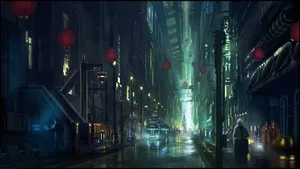 Cyberpunk 1920x1080 Futuristic City Street Wallpaper