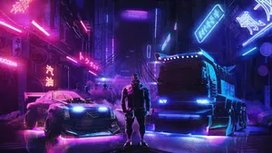 Cyberpunk 2560x1440 Two Vehicles Wallpaper
