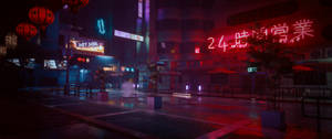 Cyberpunk 3440x1440 City Buildings And Street Wallpaper