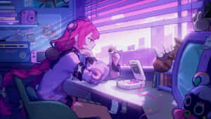 Cyberpunk Anime Pixel Art Wallpaper
