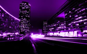Cyberpunk City Dark Purple And Black Wallpaper