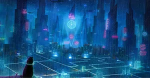 Cyberpunk_ Cityscape_with_ Cat_ Observer.jpg Wallpaper