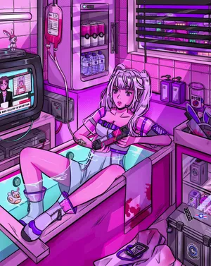 Cyberpunk Gamer Girl Aesthetic Wallpaper