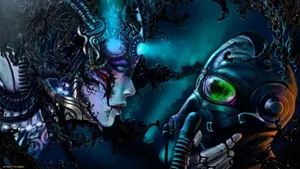 Cyberpunk Goth Couple Wallpaper